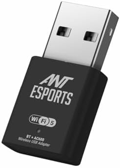 Ant Esports AE600B 600 Mbps Wi-Fi + Bluetooth USB 2.0 Mini Dongle for Desktop Laptop PC I 2.4 & 5Ghz I WiFi 5 802.11AC