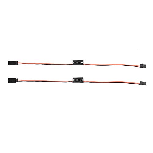 Globact Rc Car Receiver Extra Channel Extended Cable With Power Switch For Bumper W/Light Winch 1/10 1/8 Traxxas Rc4Wd Tamiya Axial Scx10 Rc Car Drone Rc Airplane 2Pcs #TOP7