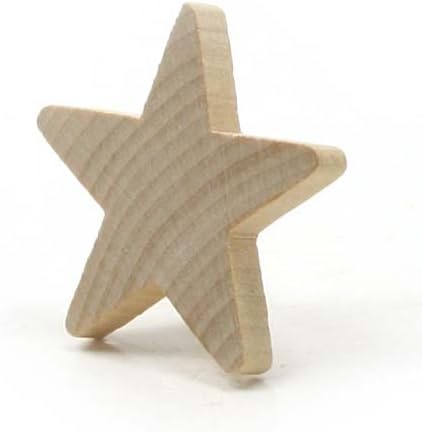 Mylittlewoodshop Package of 100 - Star - 1-1/2 inches and 3/16 inches Thick Unfinished Wood (WW-C06318)