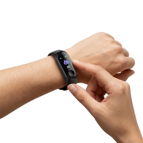 Image of Drumstone (𝐒𝐩𝐞𝐜𝐢𝐚𝐥 𝟏𝟓 𝐘𝐞𝐚𝐫𝐬 𝐖𝐚𝐫𝐫𝐚𝐧𝐭𝐲 M3 Smart Fitness Tracker - Activity Monitor with Heart Rate, Sleep Tracking, and Bluetooth Connectivity for Men and Women
