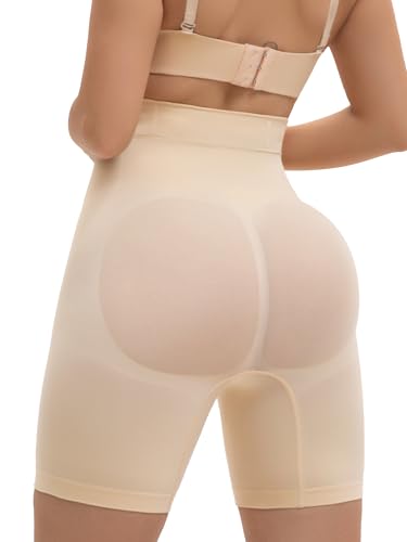 SHAPERX Tummy Control Underwear for Women – Mid-Waisted Seamless Shapewear Shorts Anti-Rolling Body Shaper Under Dresses2