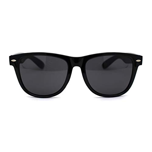 SA106 Hipster Trendy Oversize All Black Horn Rim Plastic Sunglasses