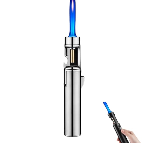 Encendedor portátil recargable de butano plateado