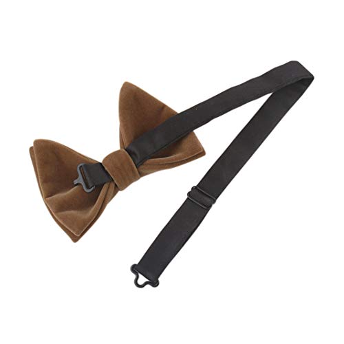 Image of Mens Oversized Velvet Bow Tie Solid Color Formal Tuxedo Pre-Tied Big Bowtie