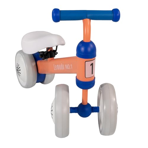 Lemodo Laufrad rot, Lauflernrad, Kinderlaufrad ab 1 Jahr, Baby Laufrad, Stabiler Metallrahmen, erstes Rutschfahrzeug, Balance Fahrrad ohne Pedale, Mini Laufrad mit 4 Rädern, max. Belastung 50kg – Bild 6