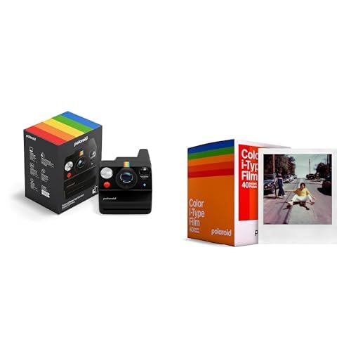Polaroid - Now+ Gen3 - Fotocamera instantánea con conexión Bluetooth + Color Film (40 películas) - Negro