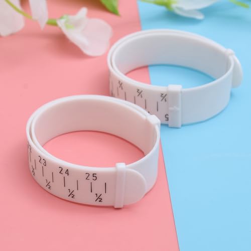 Medidor de pulsera DECORNIJIA blanco de pu de 4 piezas para joyería 3