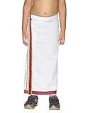 SETHUKRISHNA Boys White Colour Cotton Readymade Dhoti (BD050910) (9-10 Year) (White02)