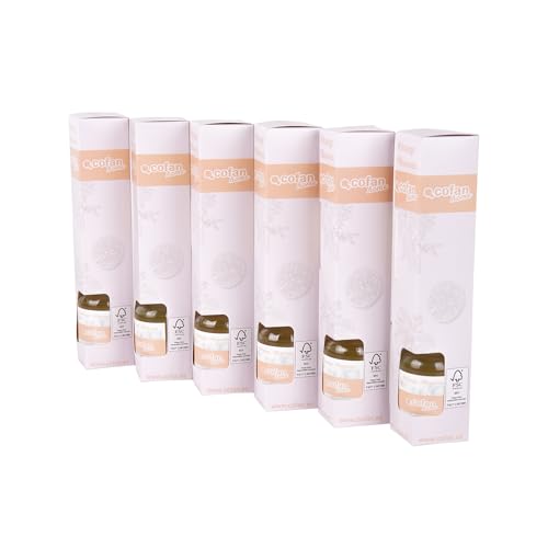 Cofan Pack de 6 ambientadores de varillas azahar | Aroma relajante | Varillas de ratán | Frasco de vidrio | Capacidad: 50 ml