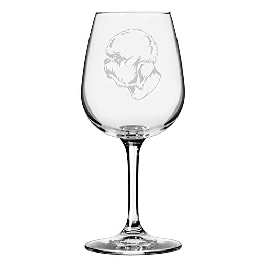 Etched Laser Art Personalized Dog Themed Etched Wine Glass - Custom Dog Breed Wine Glasses for Pet Lovers, Personalized Birthday Gift for Men & Women - Dandie Dinmont Terrier, 12.75 oz