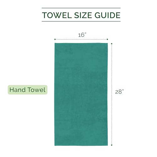 Image of Elegant Comfort Three Line Popcorn Towel Set for Bathroom 16 x 28 inches, Premium Hotel Quality 4-Pack Hand Towels, 100% Turkish Cotton, Soft and Durable, Quick Dry and Highly Absorbent, Teal Blue