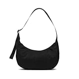 Medium Nylon Crescent Bag - Casual Shoulder Crossbody with Adjustable Strap & Dual Interior Pockets