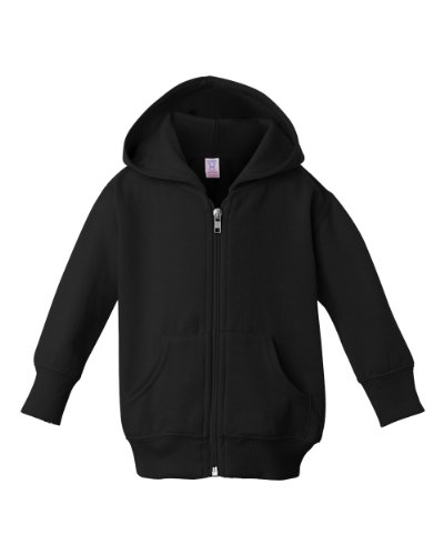 Infant Baby Boys or Girls Plain Zip Zipper Fleece Hoodie Sweater Jacket (18 mo., Black)