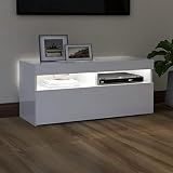 FENLAX Mueble para TV Aparador TV Mesa De TV para Salon 90x35x40 cm Blanco con Brillo Soporte de TV para Salón, Comedor, Dormitorio