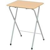 山善(YAMAZEN) テーブル ミニ 折りたたみ式 サイドテーブル 幅50×奥行48×高さ70cm ハイタイプ ナチュラル YST-5040H(NA/SG)