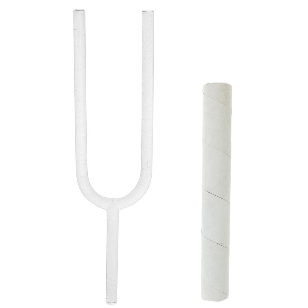 Diapason en cristal de quartz transparent 10 mm – Outil de méditation puissant avec résonance vibratoire riche – Essentiel de relaxation et de yoga – Maillets en daim inclus