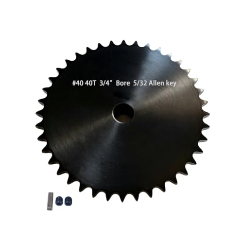 Image of #40 Sprocket 40T 3 /4 inch Bore Hardened Black Oxide | 1045 steel, high-frequency hardened teeth, black oxide finish, 2 set screws & key. For ANSI #40 roller chain.