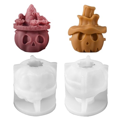 Molde de silicona calabaza y calavera para hornear miniatura 7