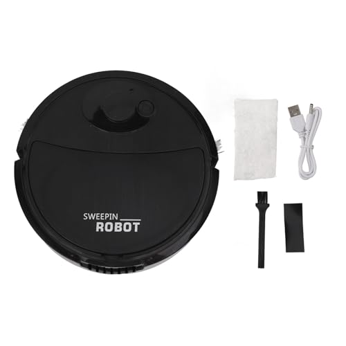 Robot Vacuum Cleaner Balck Smart Sweeping Robot 3 in 1 Strong Suction Swivel Wheel Mini Mopping Vacuum for Hard Floor