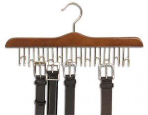 Only Hangers Walnut & Brass Wooden Belt Hanger