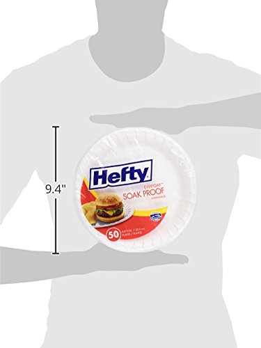 Hefty Everyday Foam Plates (White, Soak Proof, 9-Inch, 50 Count)