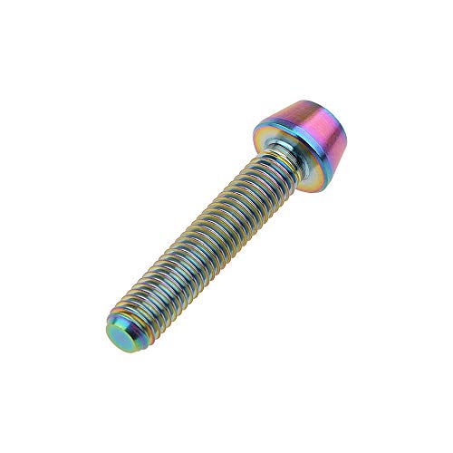 Image of Titanium Ti Bolt M5x9 16 18 20 25 30 35 40 45 50 55 60mm Tapered Head Screws Pack of 4 (M5x25mm, Ranibow)