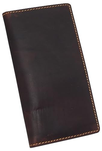 RFID Blocking Slim Long Bifold Vintage Leather ID Credit Card Holder Long Wallet2