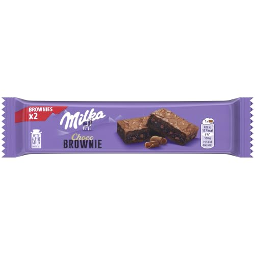 Milka Choco Brownie, Bizcocho Chocolate con Leche y Trozos, 50g