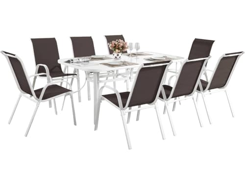 Habitat et Jardin Conjunto De Jardín Mesa + 8 sillas de Textileno Córdoba - Topo