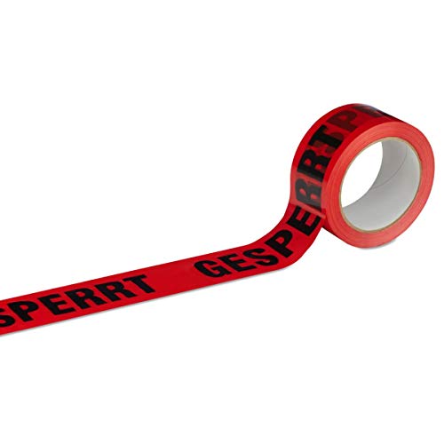 Klebeband Packband GESPERRT 6 Rollen rot mit schwarzem Druck - 50 mm breit x 66 m lang Cover