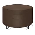 NEXCOVER Round Fire Pit Cover, Waterproof 600D Heavy Duty Cover Fits Round Outdoor Fire Pit or Table 44”D x 22” H, Fade & Weather Resistant