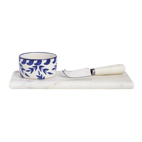 Mud Pie Marble Board Con Set De Dip Cup Azul miniatura 1