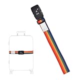 サンパーシー スーツケースベルト TSAロック 3桁 ダイヤル式 最大200cm (レインボー)