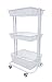Home Kitchen Bedroom Storage Utility Cart (White)