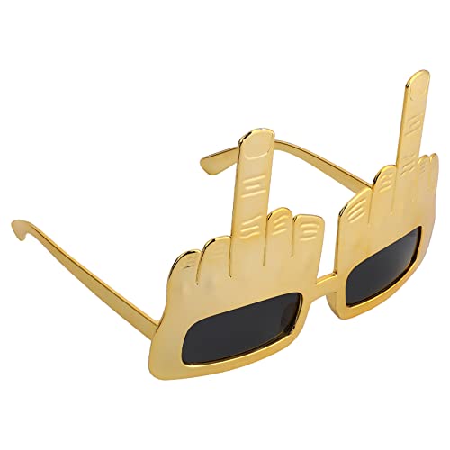 STOBOK Middle Finger Novelty Sunglasses (Golden)