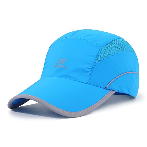 Crazy Era Gorra deportiva de malla ligera de secado rápido para hombres y mujeres, Azul, talla única