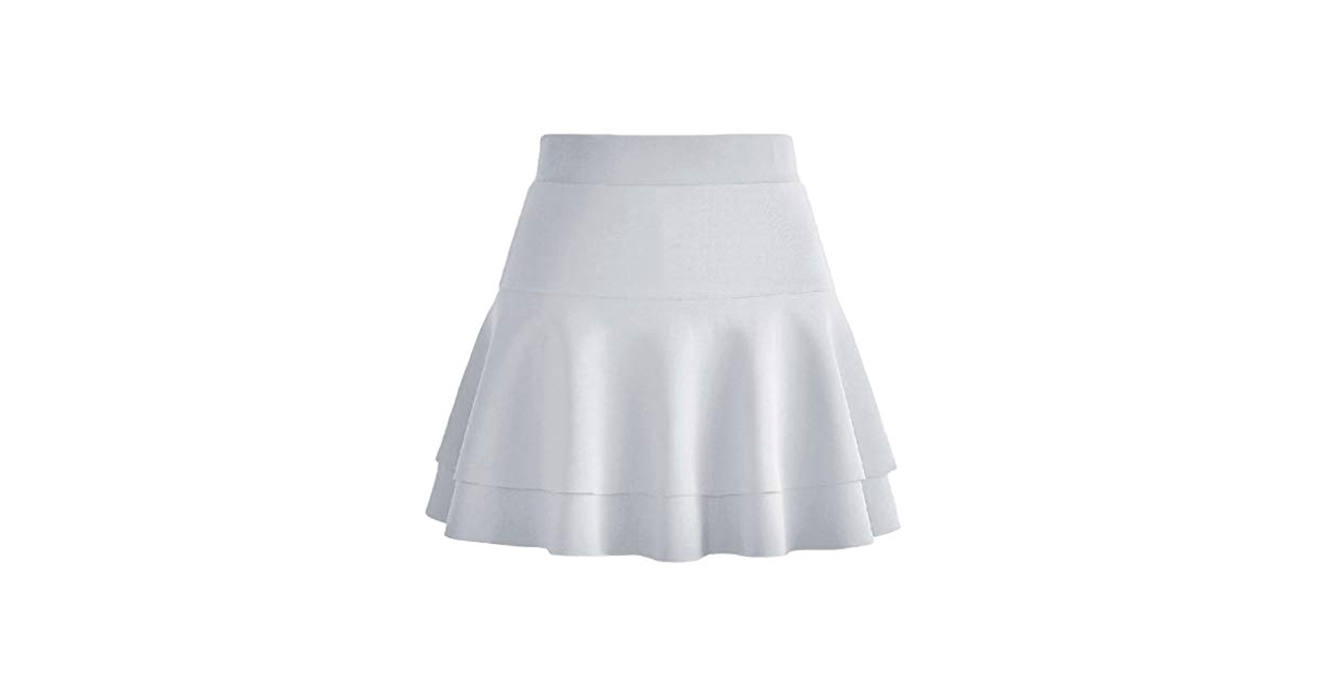 Afibi Casual Mini Stretch Waist Flared Plain Pleated Skater