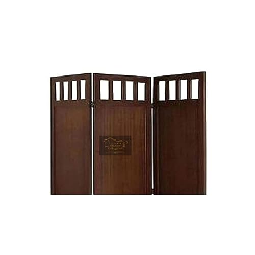 Image of Classic Wood and Craft Wooden Room Divider Partition for Living Room, Privacy Partition, Partition Wall, Divider for Makeup Studio /Office (3 Panels - Plain Design)