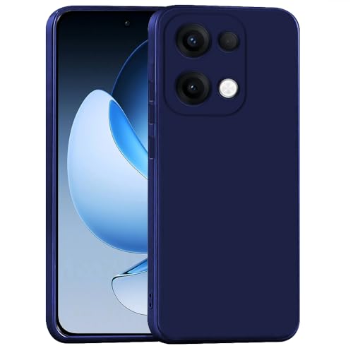 Image of Back Cover for Oppo Reno13 5G | Full Camera Protection | Premium Liquid Silicon Case | Flexible Bumper Case for Oppo Reno13 5G (Dark Blue)