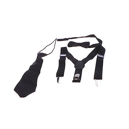 BESPORTBLE 3pcs 1 Set Tie for Suspenders Boys Necktie Black