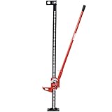 60' High Lift Farm Jack - 7000 lbs Capacity Heavy-Duty Ratcheting Utility Jack for Tractor, Truck, SUV, Off-Road Bumper Lifting, Red (60 inch)