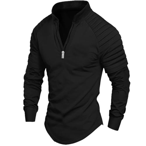 Amazon.com: Men's Outdoor Shirts Stand Collar Long Sleeve Zip