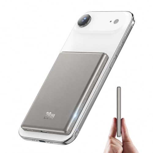 Image of for Magsafe Portable Charger, [0.38 inch Slim] 5000mAh Wireless Magnetic Power Bank with USB C Charging, Travel Essential Magsafe Battery Pack Compatible Charger for iPhone 17 /16 /15 /14 /13 /12 Series