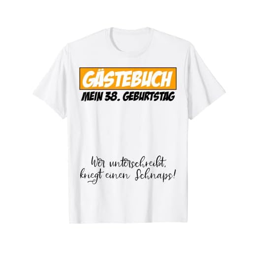 Libro de visitas para fiesta de cumpleaños 38 años, diseño de hombre y mujer Camiseta