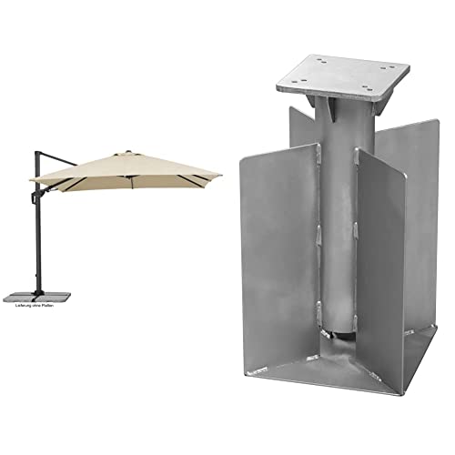 Schneider Sonnenschirm Rhodos Twist, natur, 300 x 300 cm quadratisch,...