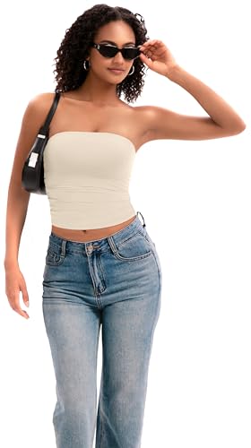Image of MIRITY Y2K Sexy Double Lined Tube Top for Women - Basic Summer Going Out Tank Tops