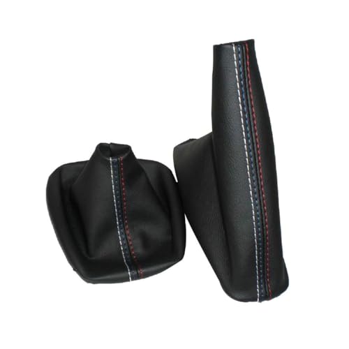 Car Gear Shift Knob Cover + Manual Handbrake Gaiter Boot Leather Cover for BMW 3 Series E30 E34 E36 E46 E46 M3 Z3,Auto Shifter Shift Boot Cover Accessories