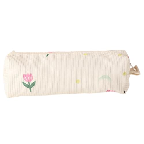 Estuche floral para lápices, hermoso estuche organizador de bolígrafos, estuche con cremallera, estuche ligero para lápices, estuche escolar para bolígrafos, borradores y brochas de maquillaje, a,