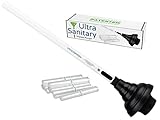 UltraSanitary Dripless Bathroom Toilet Plunger Stays Clean & Dry | No Drips, Rinse or Mess in Your Clean Bathroom | Bathroom Toilet Unclogger | Clean Toilet Bowl Plunger | Toilet Clog Remover