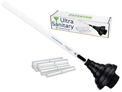 UltraSanitary Dripless Bathroom Toilet Plunger Stays Clean & Dry | No Drips, Rinse or Mess in Your Clean Bathroom | Bathroom Toilet Unclogger | Clean Toilet Bowl Plunger | Toilet Clog Remover